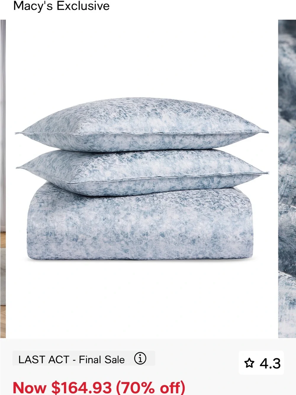 Macy's Misty Blue Cloud-Print Comforter Set